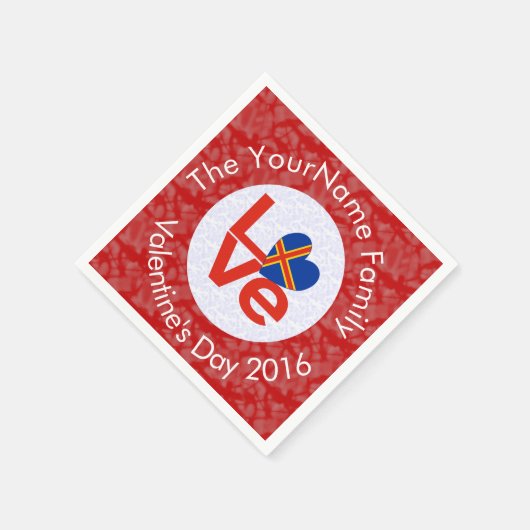 Åland Eilanden Vlag Hart Rode Liefde Servetten (Hoek)