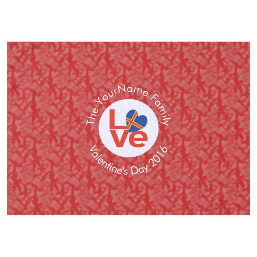Åland Eilanden Vlag Hart Rode Liefde Tafelkleed (Voorkant (Horizontaal))