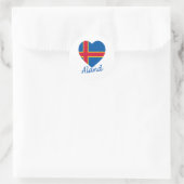 Aland Eilanden Vlag Hart Ronde Sticker (Tas)