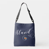 Åland Heart Flag, Aland Islands, Finland Crossbody Tas (Achterkant)