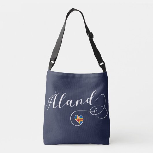 Åland Heart Flag, Aland Islands, Finland Crossbody Tas (Achterkant)