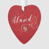 Åland Heart Flag, Aland Islands, Finland Ornament (voorkant)