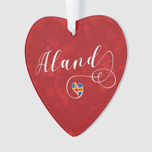 Åland Heart Flag, Aland Islands, Finland Ornament (voorkant)