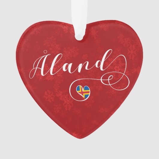 Åland Heart Flag, Aland Islands, Finland Ornament (voorkant)