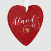 Åland Heart Flag, Aland Islands, Finland Ornament (voorkant)