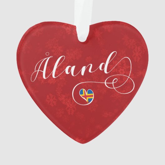 Åland Heart Flag, Aland Islands, Finland Ornament (achterkant)
