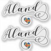Åland Heart Flag, Aland Islands, Finland Sticker (Voorkant)