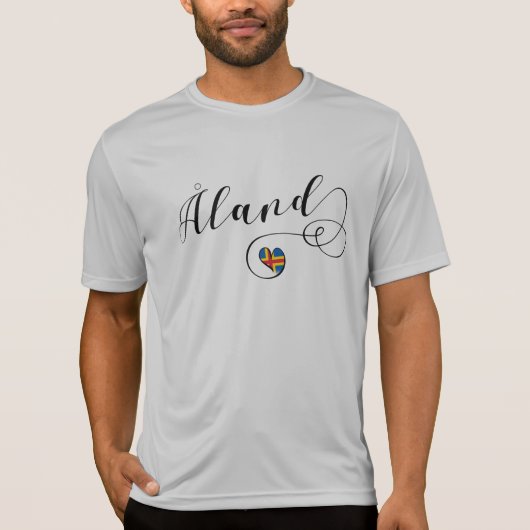 Åland Heart Flag, Aland Islands, Finland T-shirt (Voorkant)