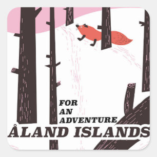 Åland Islands, Finland reisposter Vierkante Sticker