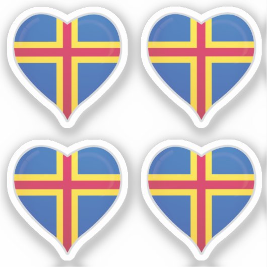 Aland Islands houden van sticker met vlaggentrots (Voorkant)