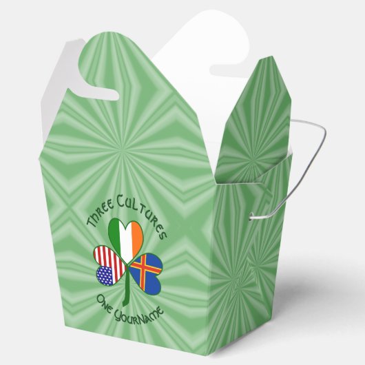 Åland Islands Ireland USA Shamrock gepersonaliseer Bedankdoosjes (Geopend)