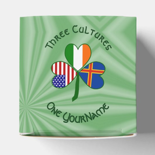 Åland Islands Ireland USA Shamrock gepersonaliseer Bedankdoosjes (Bovenkant)