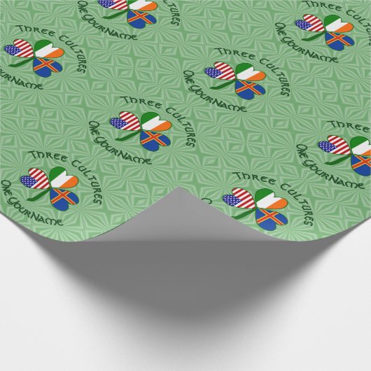 Åland Islands Ireland USA Shamrock gepersonaliseer Cadeaupapier (Hoek)