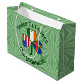 Åland Islands Ireland USA Shamrock gepersonaliseer Groot Cadeauzakje (Voorkant Gekanteld)