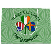 Åland Islands Ireland USA Shamrock gepersonaliseer Groot Cadeauzakje (Achterkant)
