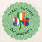 Åland Islands Ireland USA Shamrock gepersonaliseer Kartonnen Onderzetters (Voorkant)