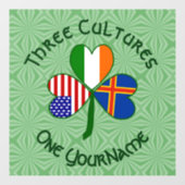 Åland Islands Ireland USA Shamrock gepersonaliseer Raamsticker (Vel)
