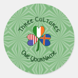 Åland Islands Ireland USA Shamrock gepersonaliseer Ronde Sticker