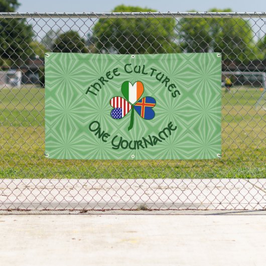 Åland Islands Ireland USA Shamrock gepersonaliseer Spandoek (Insitu)