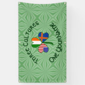 Åland Islands Ireland USA Shamrock gepersonaliseer Spandoek (Verticaal)