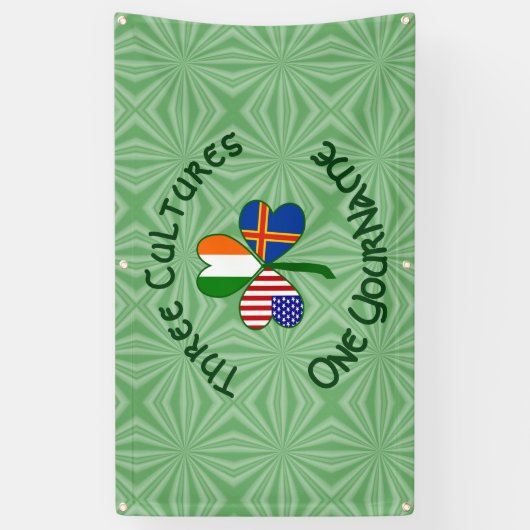 Åland Islands Ireland USA Shamrock gepersonaliseer Spandoek (Verticaal)