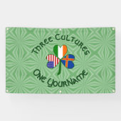 Åland Islands Ireland USA Shamrock gepersonaliseer Spandoek (Horizontaal)