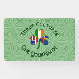 Åland Islands Ireland USA Shamrock gepersonaliseer Spandoek