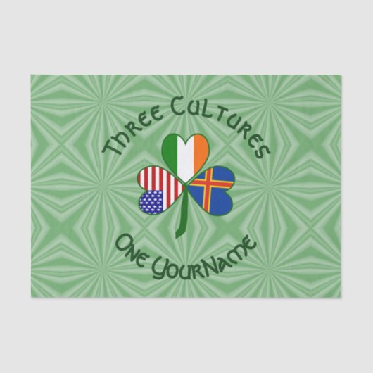 Åland Islands Ireland USA Shamrock gepersonaliseer Tissuepapier (Voorkant)