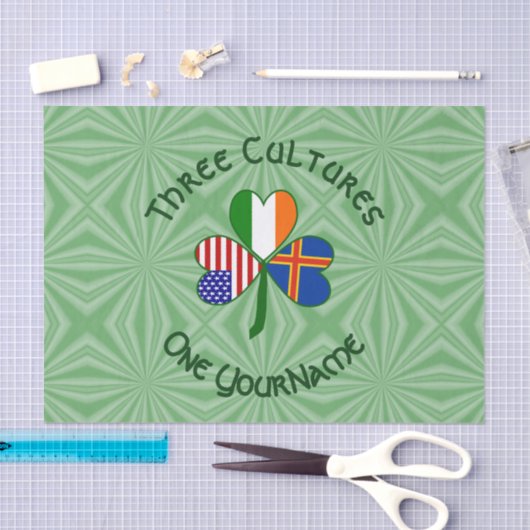 Åland Islands Ireland USA Shamrock gepersonaliseer Tissuepapier (Craft)