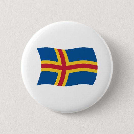 Åland-vlag knop ronde button 5,7 cm (Voorkant)
