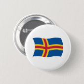 Åland-vlag knop ronde button 5,7 cm (Voorkant /achterkant)