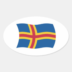 Åland Vlagsticker Ovale Sticker