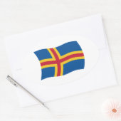 Åland Vlagsticker Ovale Sticker (Envelop)