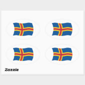 Åland Vlagsticker Ovale Sticker (Vel)