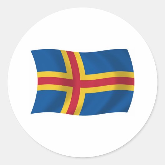 Åland Vlagsticker Ronde Sticker (Voorkant)