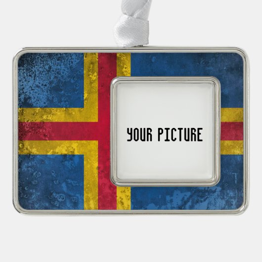 Alandeilanden Verzilverd Omlijst Ornament (Voorkant)