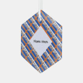 Ålander Eilanden Vlag met tegels Gepersonaliseerd Glas Ornament (Voorkant links)