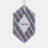 Ålander Eilanden Vlag met tegels Gepersonaliseerd Glas Ornament (Voorkant Rechts)