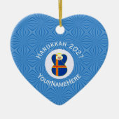 Ålander Engel Hanukkah Vlag Persoonlijk Keramisch Ornament (Voorkant)