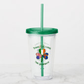Ålander Ierse Amerikaanse Shamrock Vlag gepersonal Acryl Drinkbeker (Voorkant)