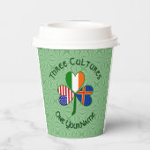 Ålander Ierse Amerikaanse Shamrock Vlag gepersonal Papieren Bekers (Achterkant)