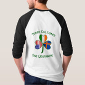 Ålander Ierse Amerikaanse Shamrock Vlag gepersonal T-shirt (Achterkant)