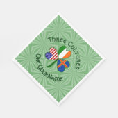 Ålander Ierse Amerikaanse vlaggen Shamrock Paper N Servet (Hoek)