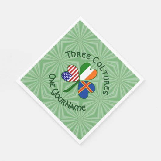 Ålander Ierse Amerikaanse vlaggen Shamrock Paper N Servet (Hoek)