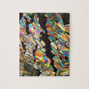 Alanineaminozuur onder microscoop legpuzzel