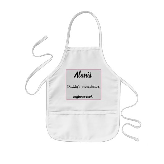 Alanis D Daddy's lieveling beginnerkok Kinder Schort (Voorkant)