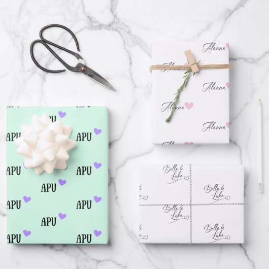 Alanna Lavender Hart Inpakpapier Vel (Voorkant)