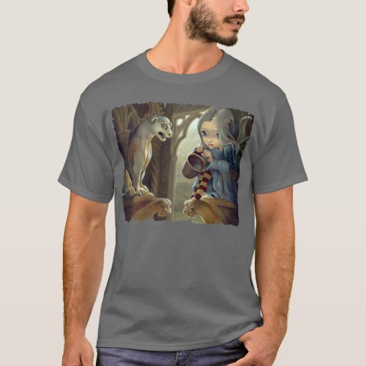 Alannah en de Gargoyle SHIRT gothic fairy art (Voorkant)