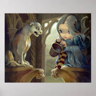 Alannah en Gargoyle ART PRINT gothic fairy