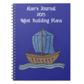 Alan's Journal 2025 Bootbouwplannen Notitieboek (Voorkant)